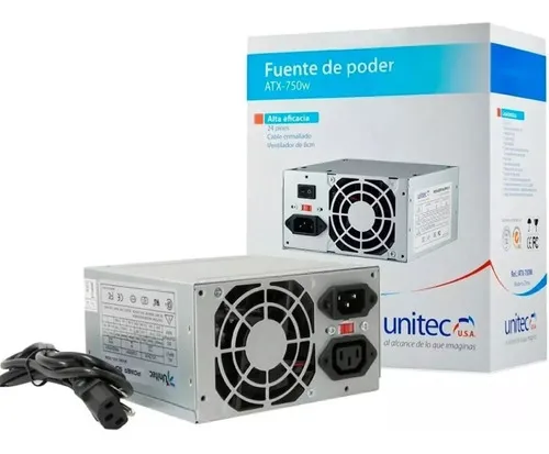 UNITEC ATX-750W 24 PINES (77088770446389), vista 4